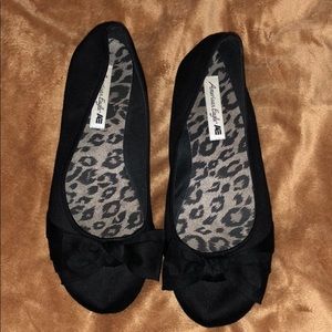 AEO Black bow flats